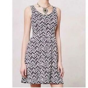 Anthropologie‎ Maeve Women’s Caldera Chevron Print Midi Dress Fit & Flare Small